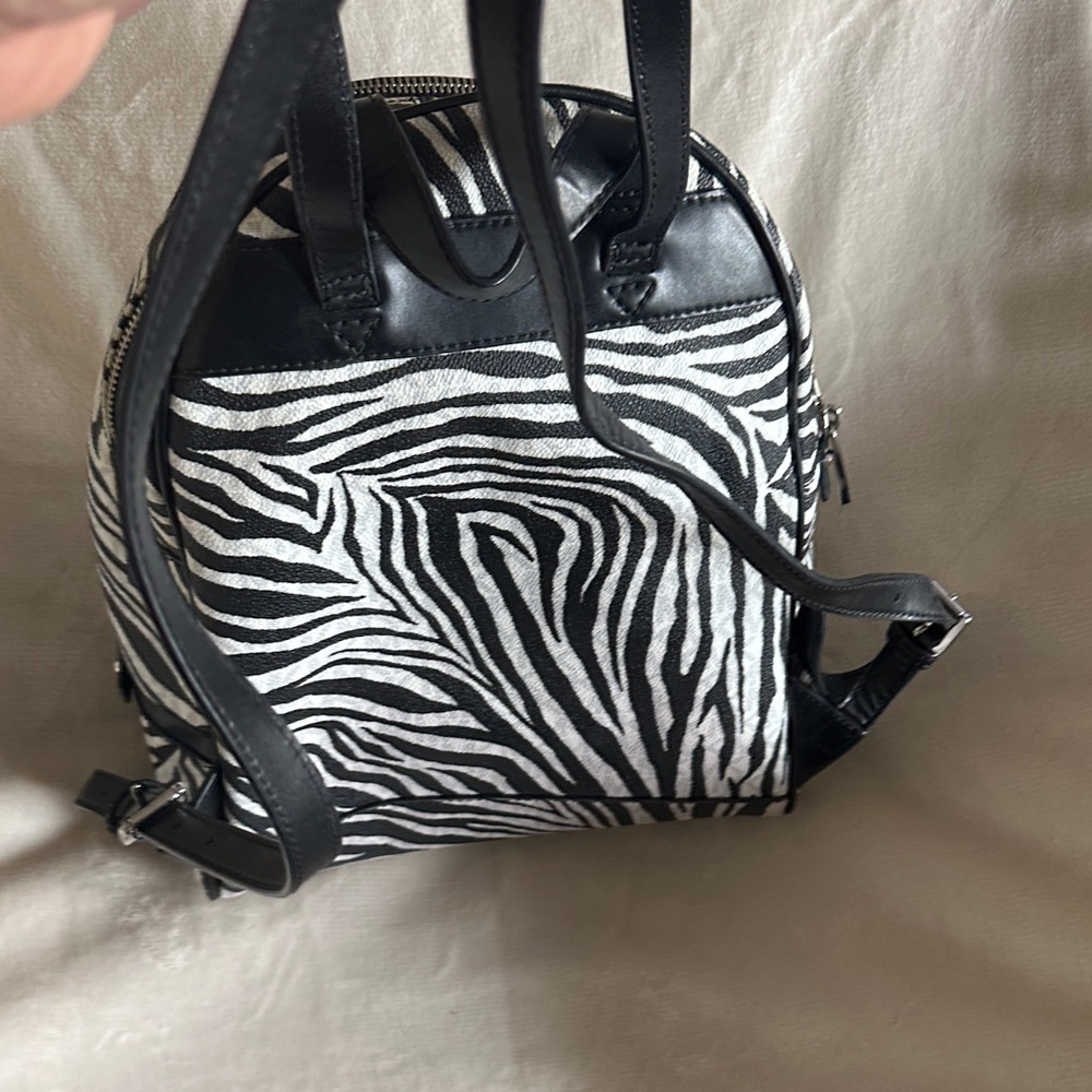 Michael Kors Black and White Zebra Backpack - Picture 2 of 3